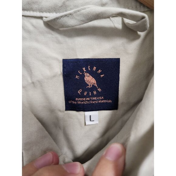 McKenna Quinn khaki 5 button short sleeve shooting shirt L - Picture 3 of 4